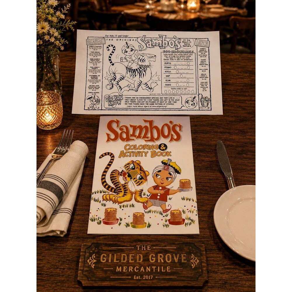 Sambo's Restaurant The Original Santa Barbara Coloring & Activity Book Kids Menu